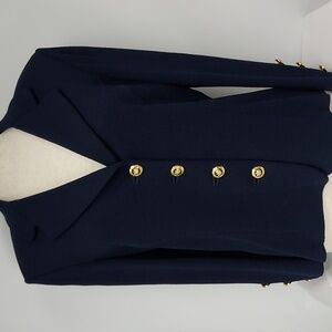 St. John Basic Dark Blue Jacket with Gold Buttons